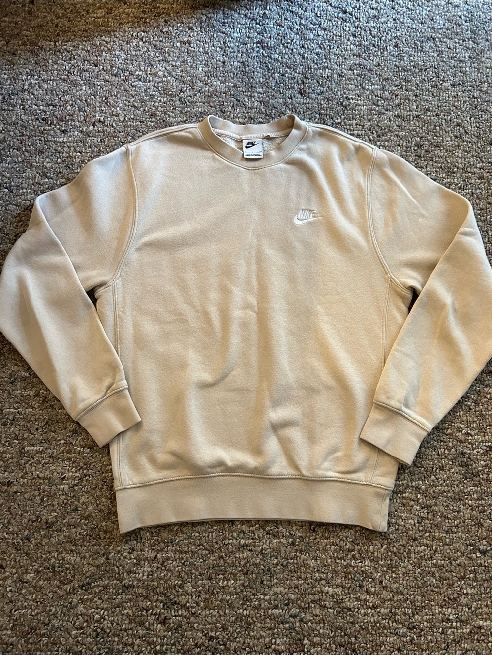NIKE Beige Fleece Crewneck Sweatshirt Women’s Size Small